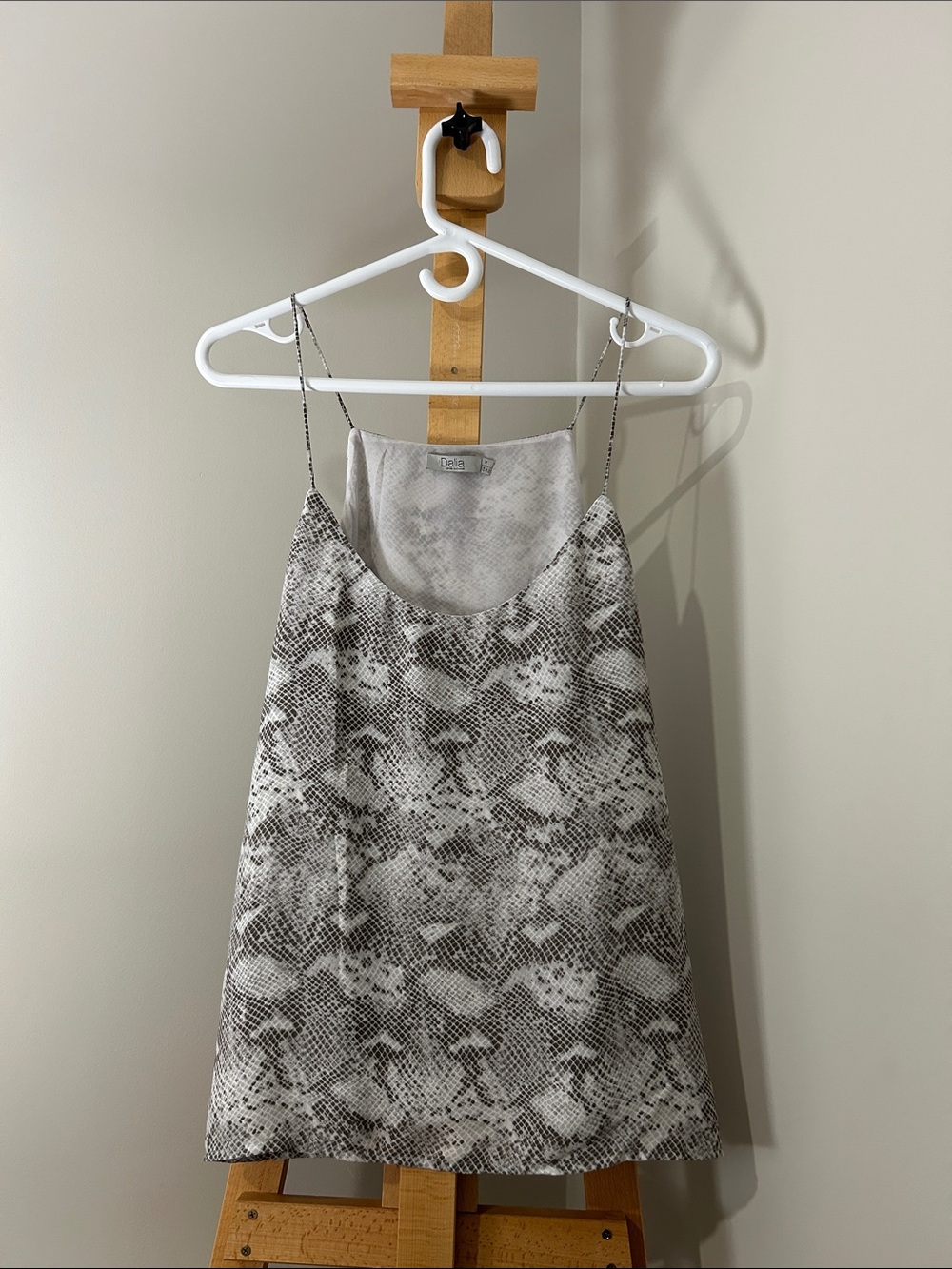 Dalia | Grey and White Snakeskin Cami Blouse | Size L